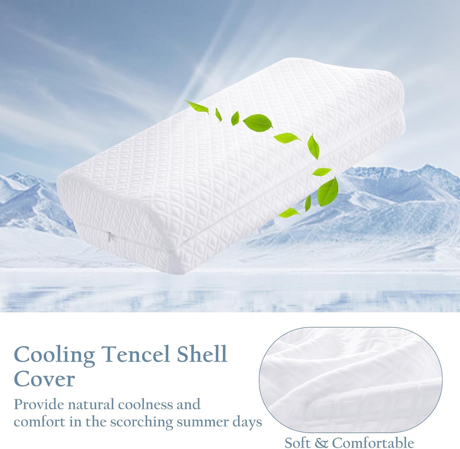 Cervical Neck Pillow for Sleeping, 3-Layer Adjustable Memory Foam Pillows