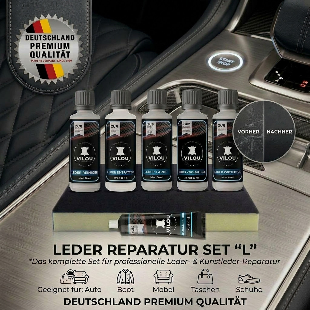 30ml BMW leather repair kit "L" leather color black leather nappa by "VILOU"