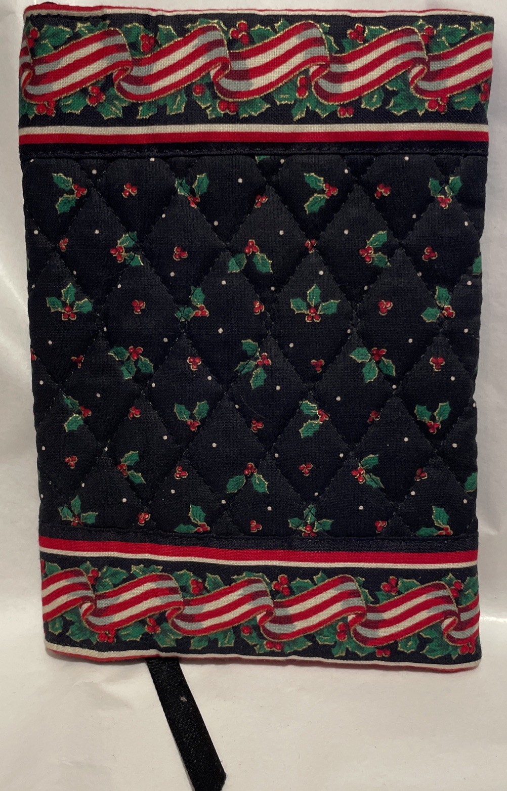 Vera Bradley Retired Rare Christmas Holly & Ribbons Pattern Book Cover 5” X 7.5”