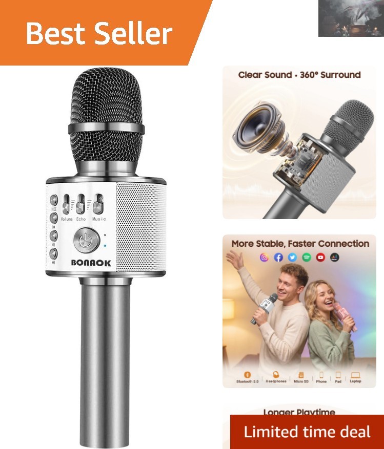 Versatile 3-in-1 Handheld Karaoke Mic with Bluetooth - Perfect for All Occasions