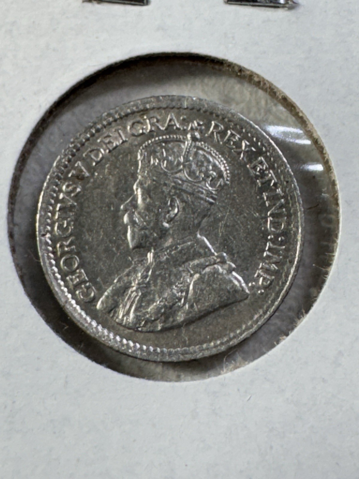 1917 Canada 5 Cents Silver Coin Cleaned