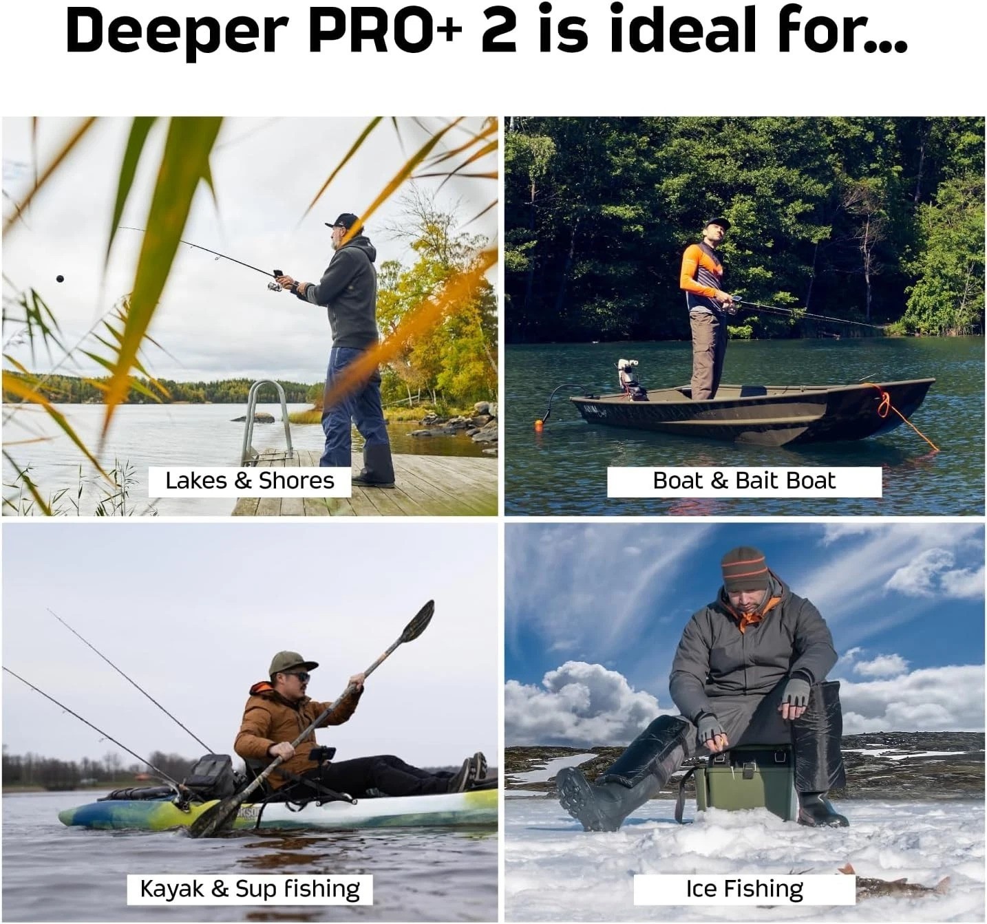 Wireless PRO+ 2 Sonar Depth Finder for Kayaks and Boats - Pinpoint Accuracy