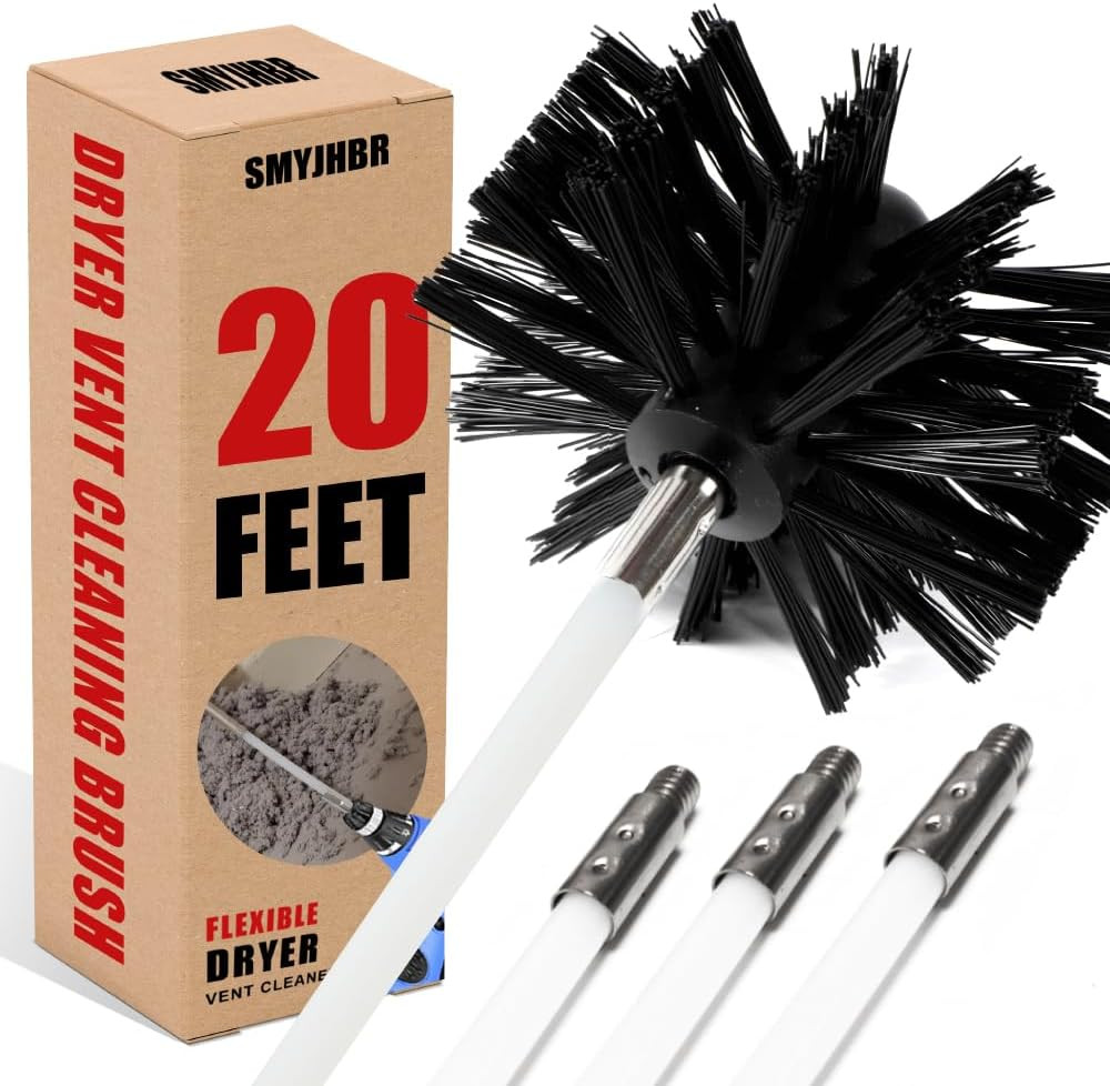 Particle Furnace Cleaning Brush, 4"/6" Brush,Chimney Brush,Dryer Vent Cleaner Ki