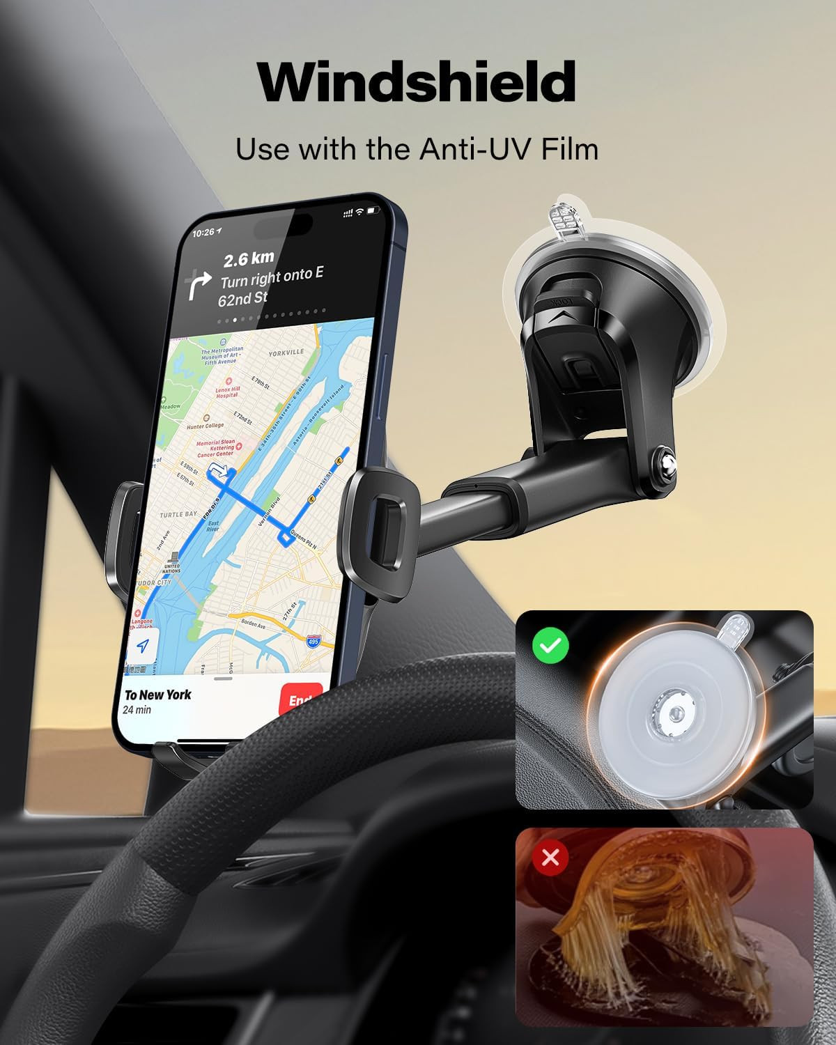 Universal Car Phone Mount Suction Cup Windshield Dashboard Window Holder