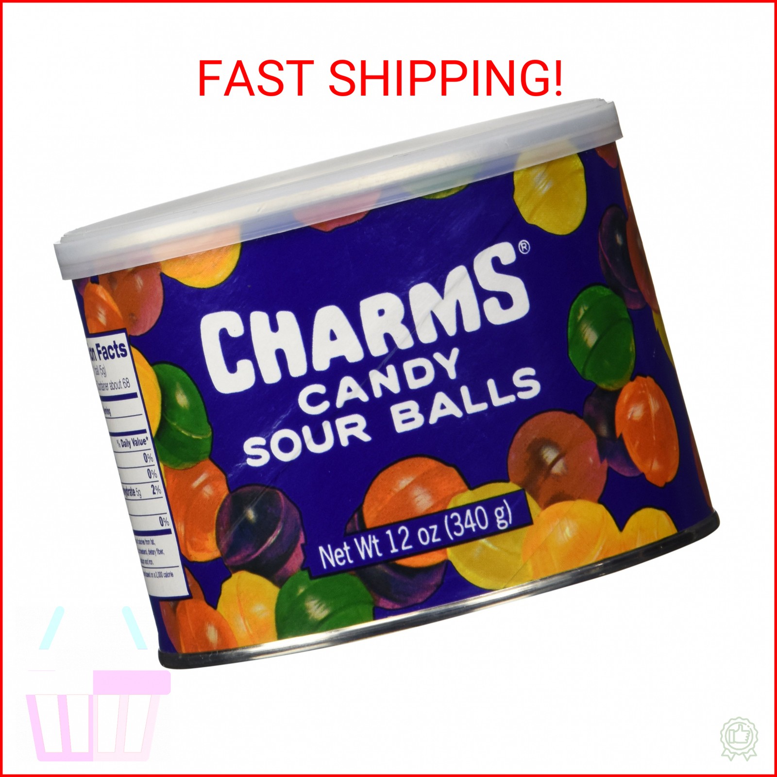 Charms Sour Balls Hard Candy: 12-Piece Case