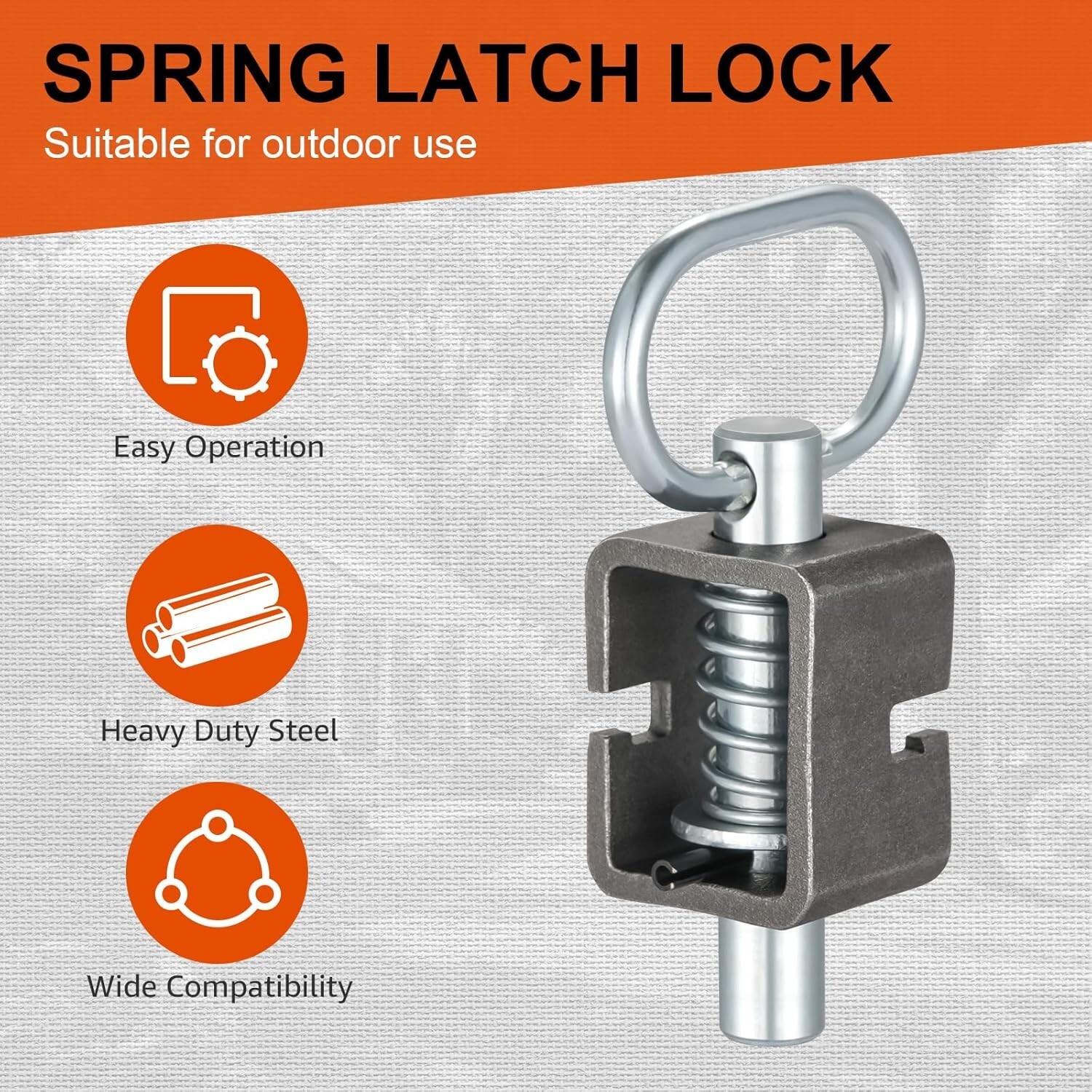 2PCS Weld-On Spring Pin Latch Lock Assembly for Utility Trailer Tail Gate Loaded