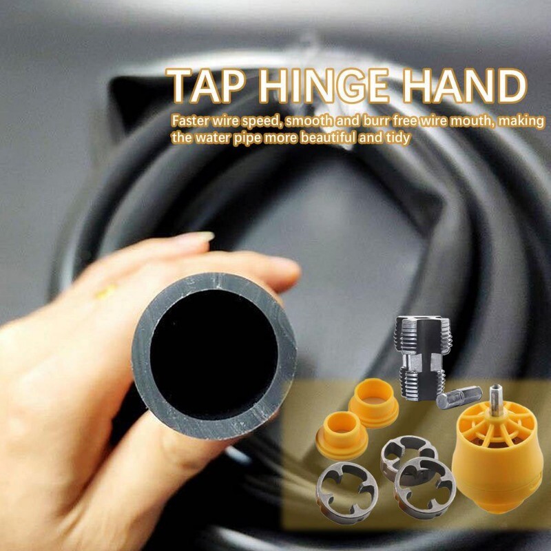 Electric Drill Compatible PVC Pipe Threader Kit with Various Die Sizes -Set 7PCS