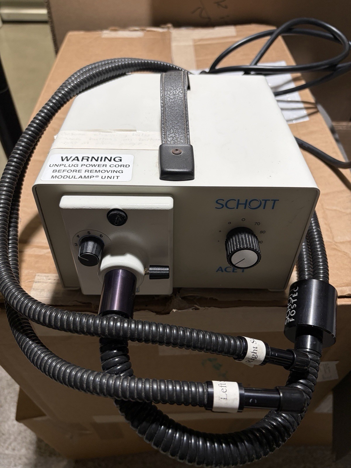 Schott Ace I Fiber Optic Light Source Dual Gooseneck 20520