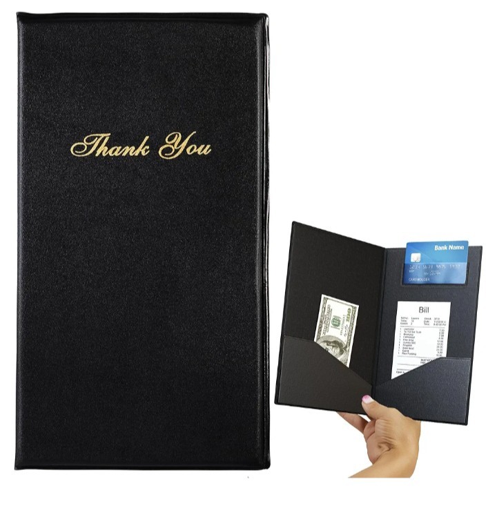 Gold Lion Gear Check Presenters for Restaurants Bulk 40 Pack - 5.5 x 10 Inch...