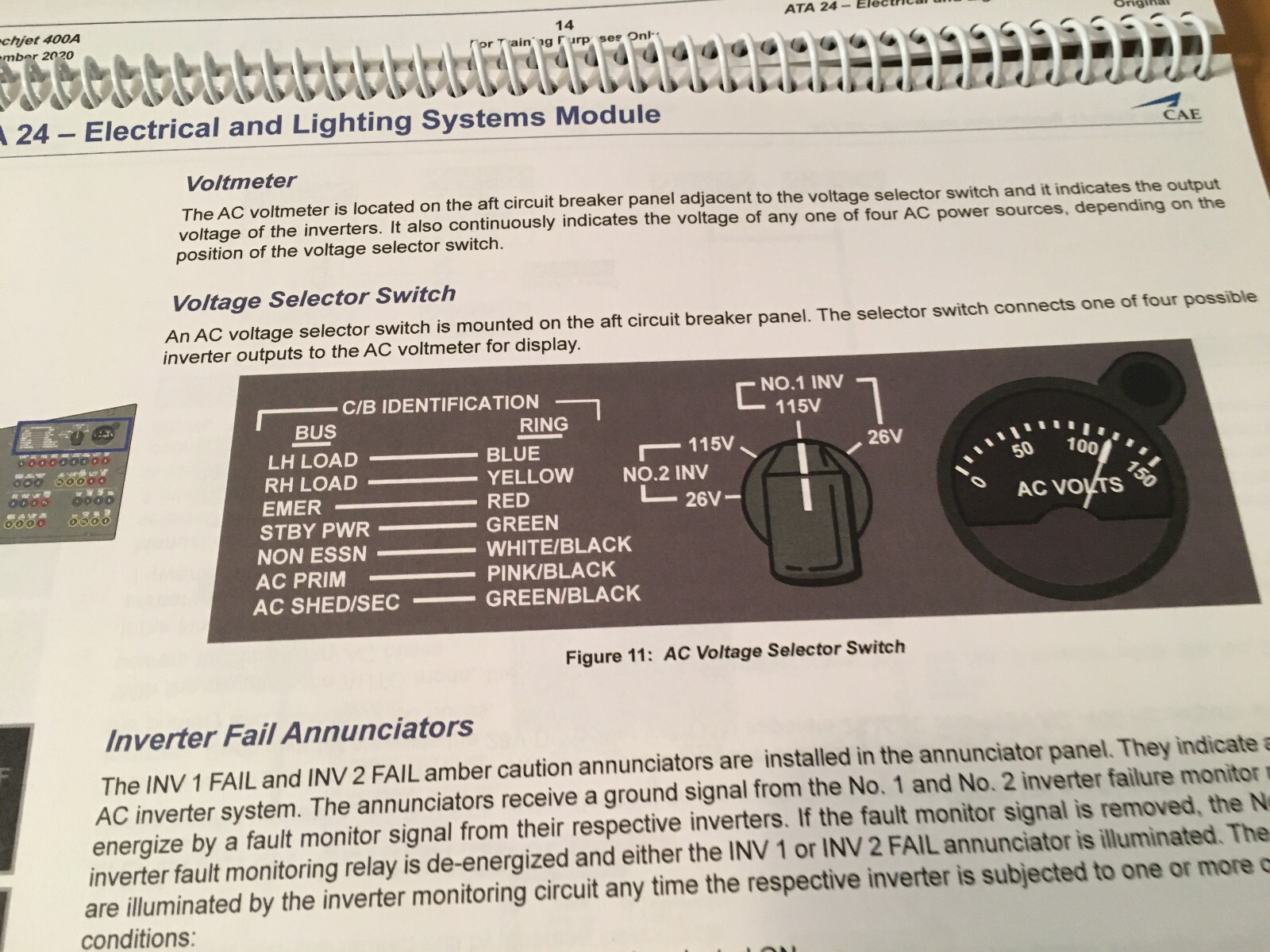 BeechJet 400A Electrical & Lighting Systems Booklet Manual