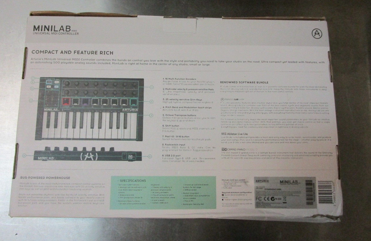 Arturia MiniLab Mkii Universal Midi Controller (New Other)