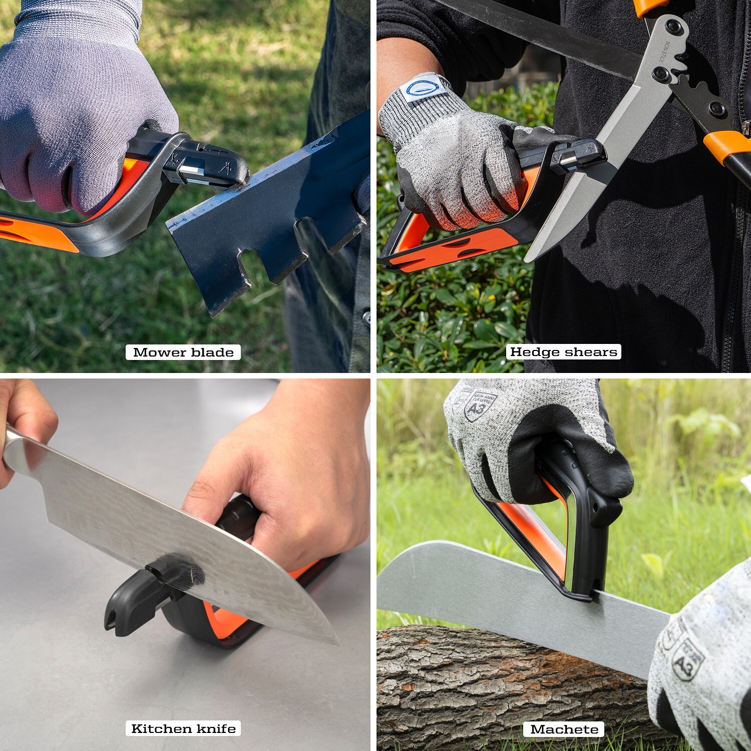 Knife Garden Tool Multi-Sharpener for Lawn Mower Blade, Axe, Pruner, Shears