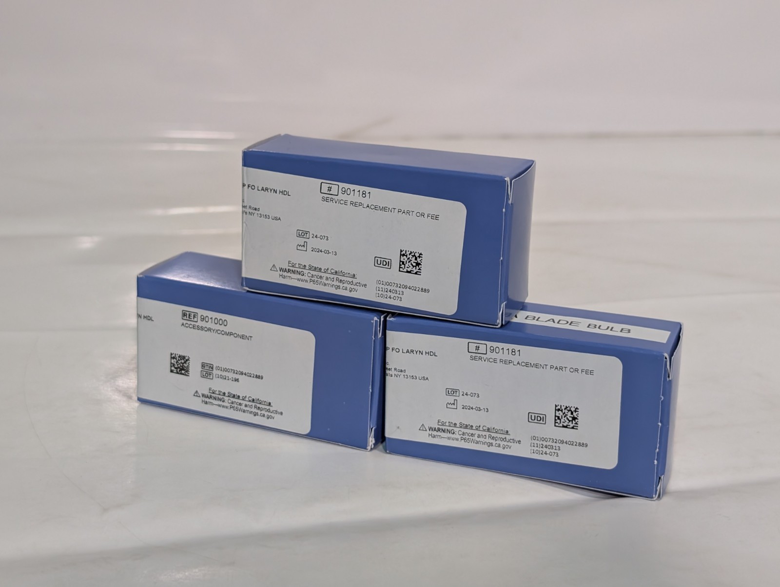 Lot of 3 Welch Allyn 06000-U 2.5V Halogen HPX lamp for laryngoscope handle