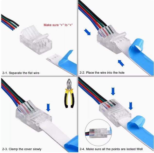 5/10pcs RGB light strip connector / connecting wire fixing clip quick connection