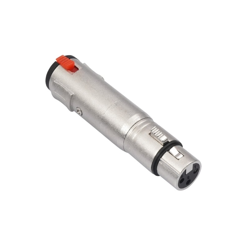 Heavy Duty 3Pin XLR Female To Lockable 6.35mm 1/4inch TRS Female Connectors