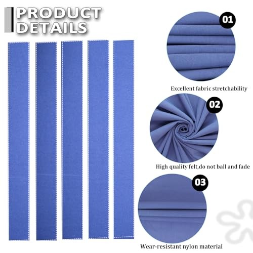 8ft Pool Table Replacement Kit, Pool Table Bumpers (Set of 6) BULE WITH CLOTH