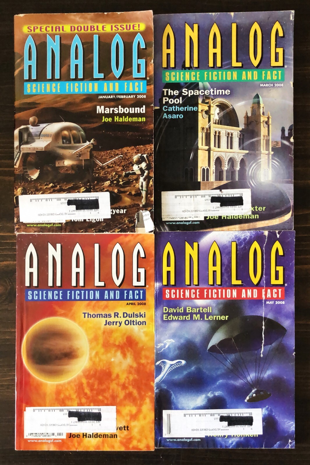 Analog Science Fiction & Science Fact Magazine, 2008 Lot Of 10