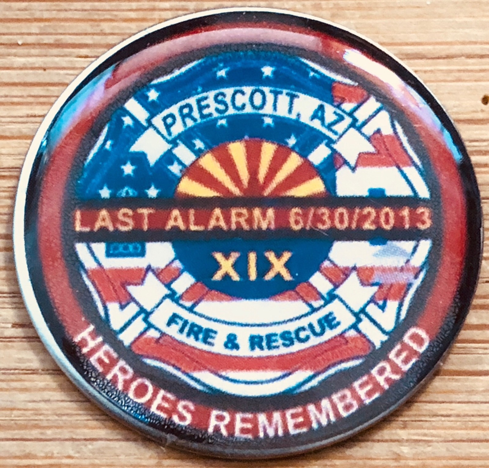 Granite Mountain Hot Shots-EOW 6/30/13 Commemorative - Round version lapel pin