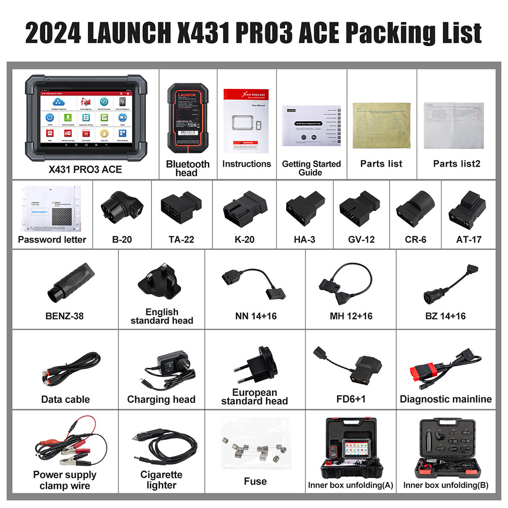 Launch X431 PRO3 ACE Pro 5 Bidirectional Car OBD2 Diagnostic Scanner Ke.y Coding