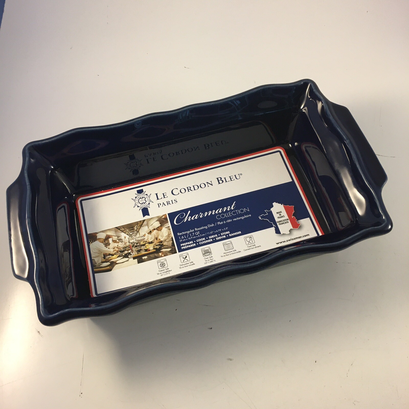 Swissmar Le Cordon Bleu Charmant Small Rectangular Roasting Dish 1.7 Quart 1.6L