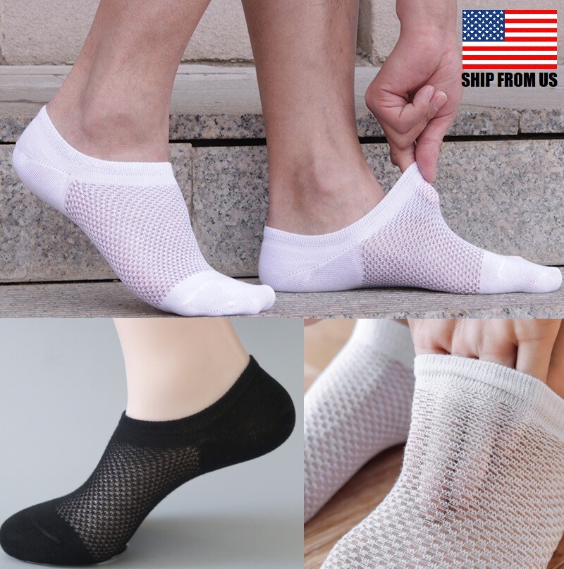 12× Cotton Bamboo Socks Summer Breathe Scoks Low Cut Sport Nonslip Men/Women USA