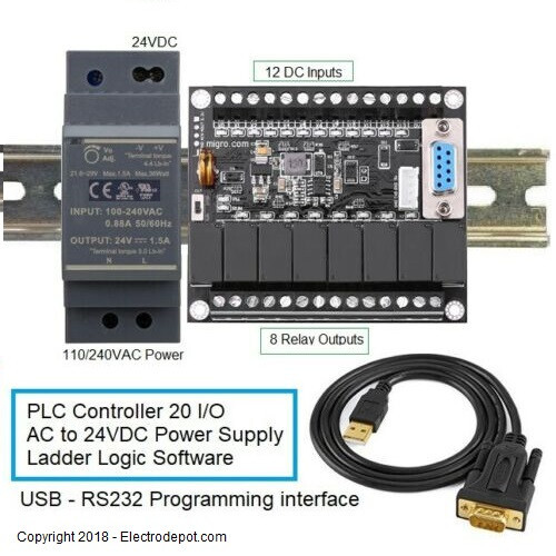 PLC Starter Kit Ladder Logic Professional Programmable Controller w GX Software