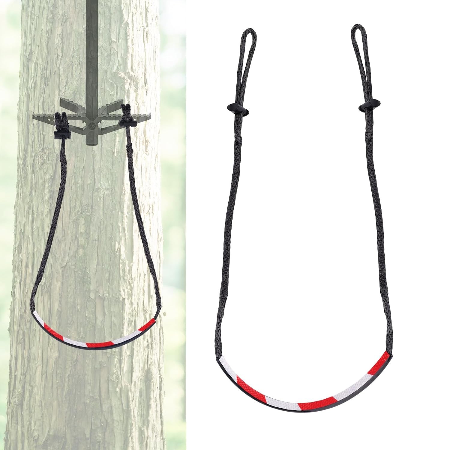Climbing Stick Aider for Hunting, Non-Slip Single Step Aider Rope Ladder with Re