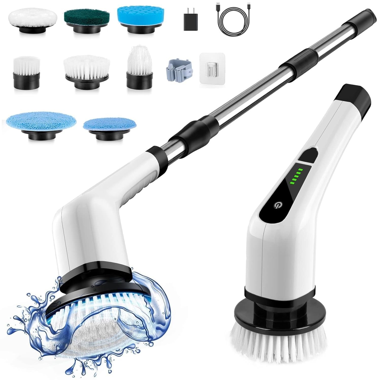 Electric Spin Scrubber, Cordless Cleaning Brush Scrubber for Home, 8 Replacea...