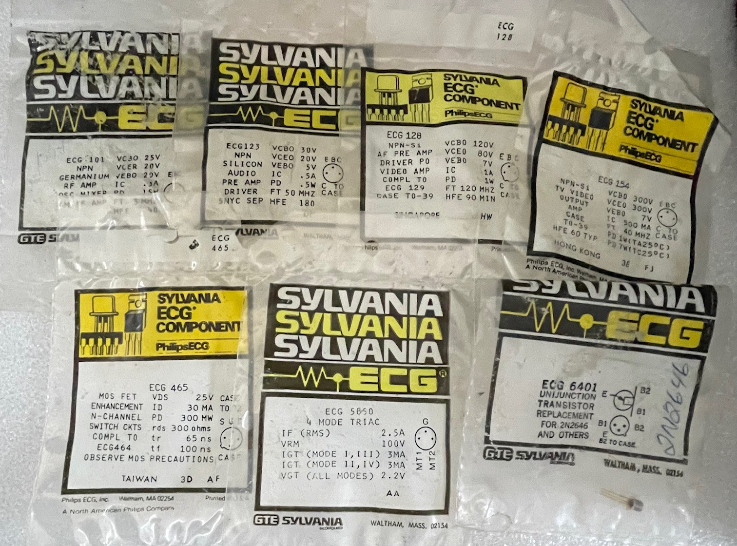Sylvania/PhilipsECG Metal Can Transistor, MOS FET & TRIACs   **NOS