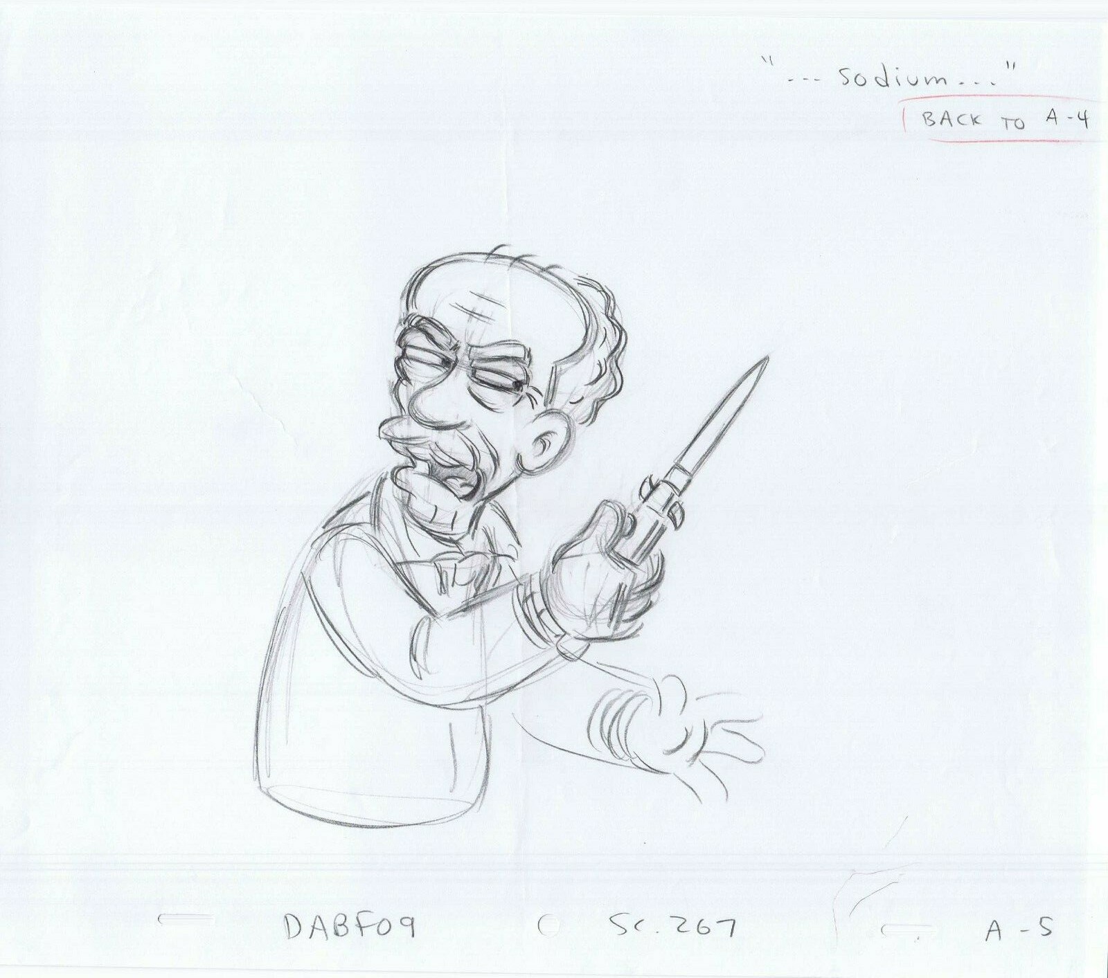 Simpsons Original Art Animation Production Pencils DABF09 SC-267 A-5