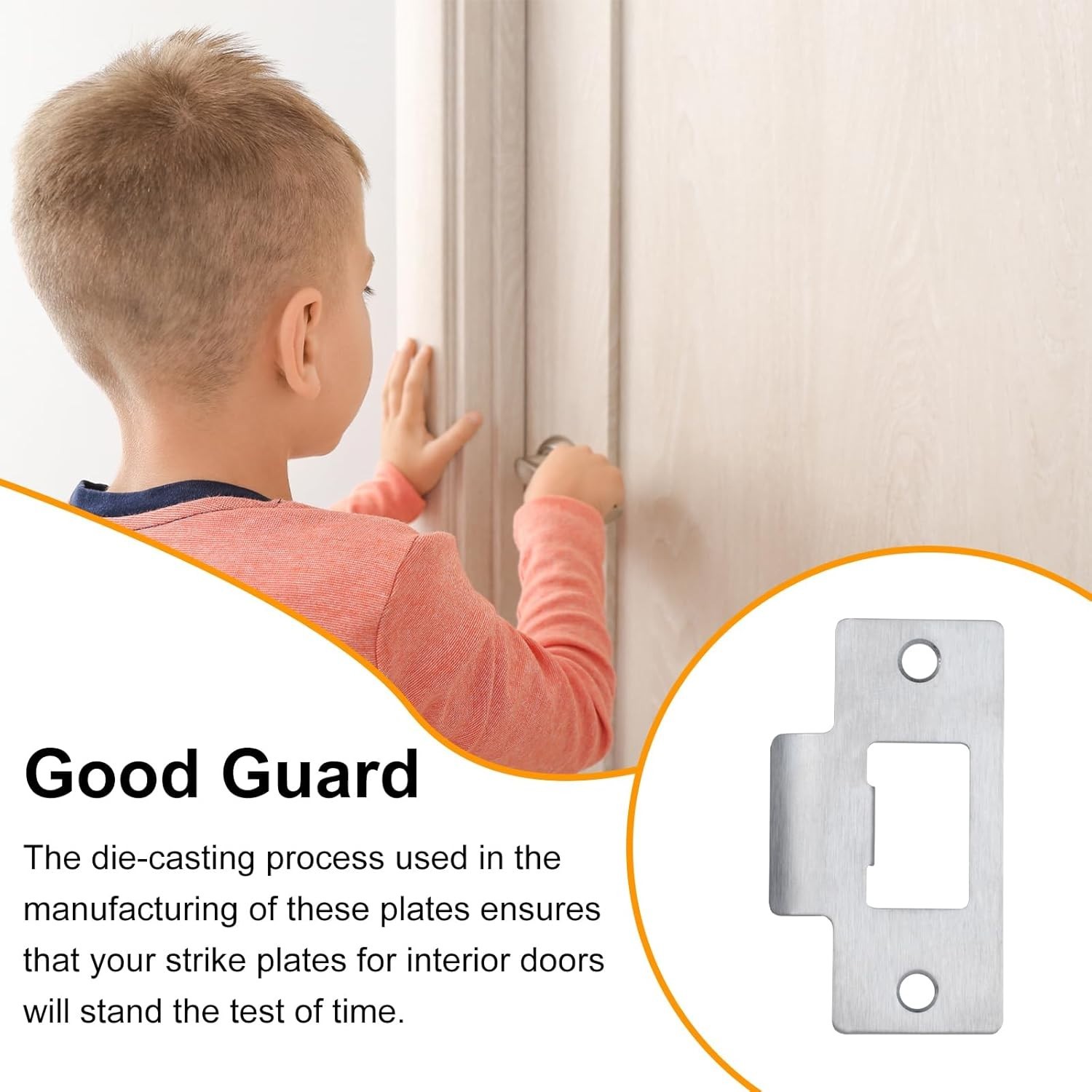 6PCS Universal Door Strike Plate，Replacement Lock Strike Plate T Strike Deadb...