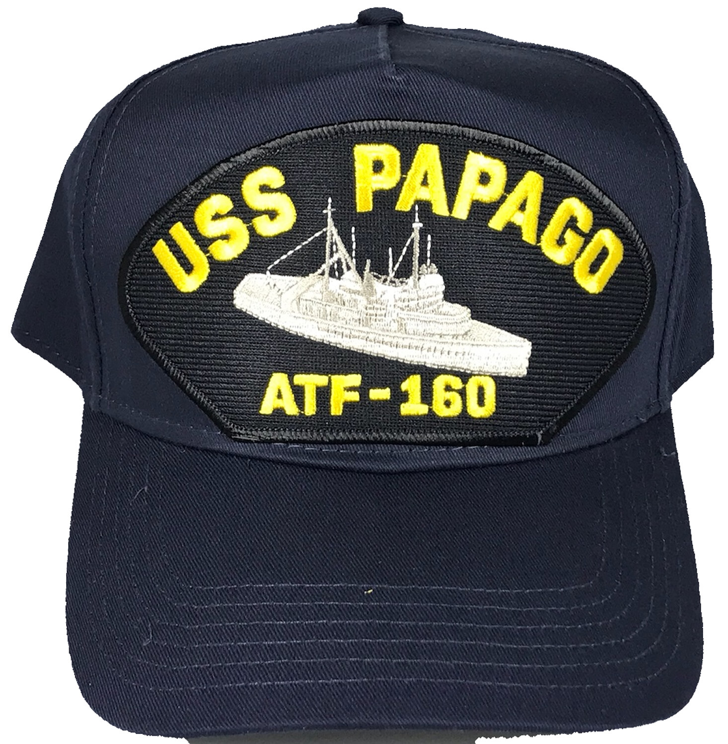 USS PAPAGO ATF-160 SHIP HAT - NAVY BLUE - Veteran Owned Business