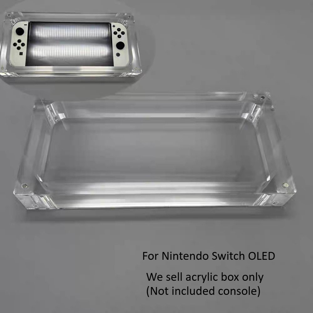 For Nintendo Switch OLED Clear Acrylic Magnetic UV Protecting Display Case Cover