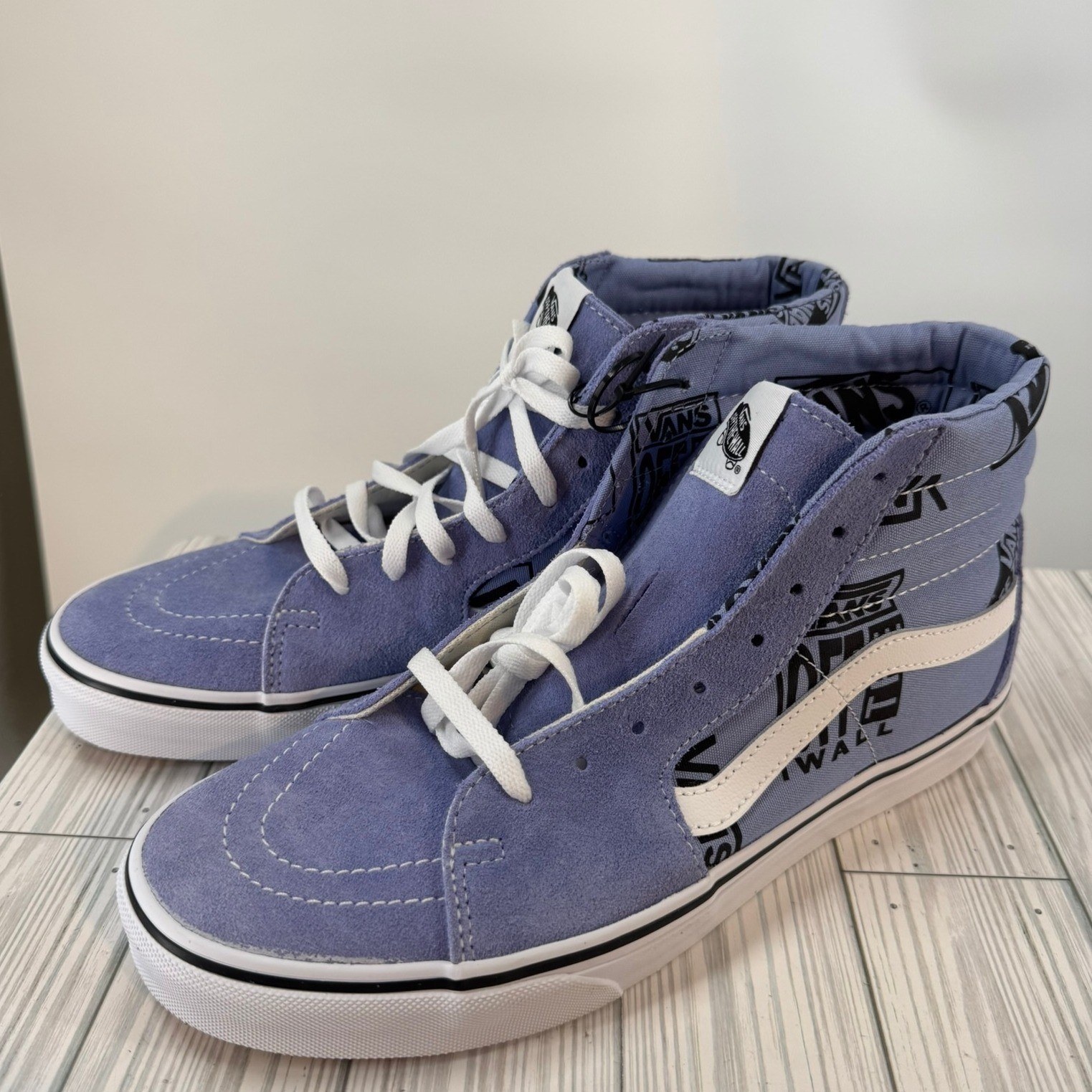 Vans Sk8 Hi Logo Mix Lavender Lustr High Top Classic Skate Shoes Men 11