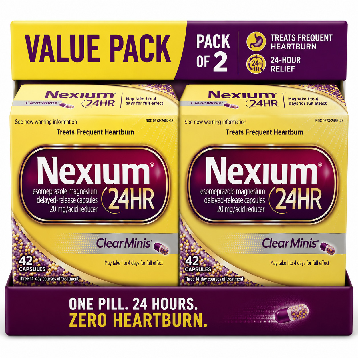 Nexium 24HR ClearMinis 42 Capsules Pack of 2