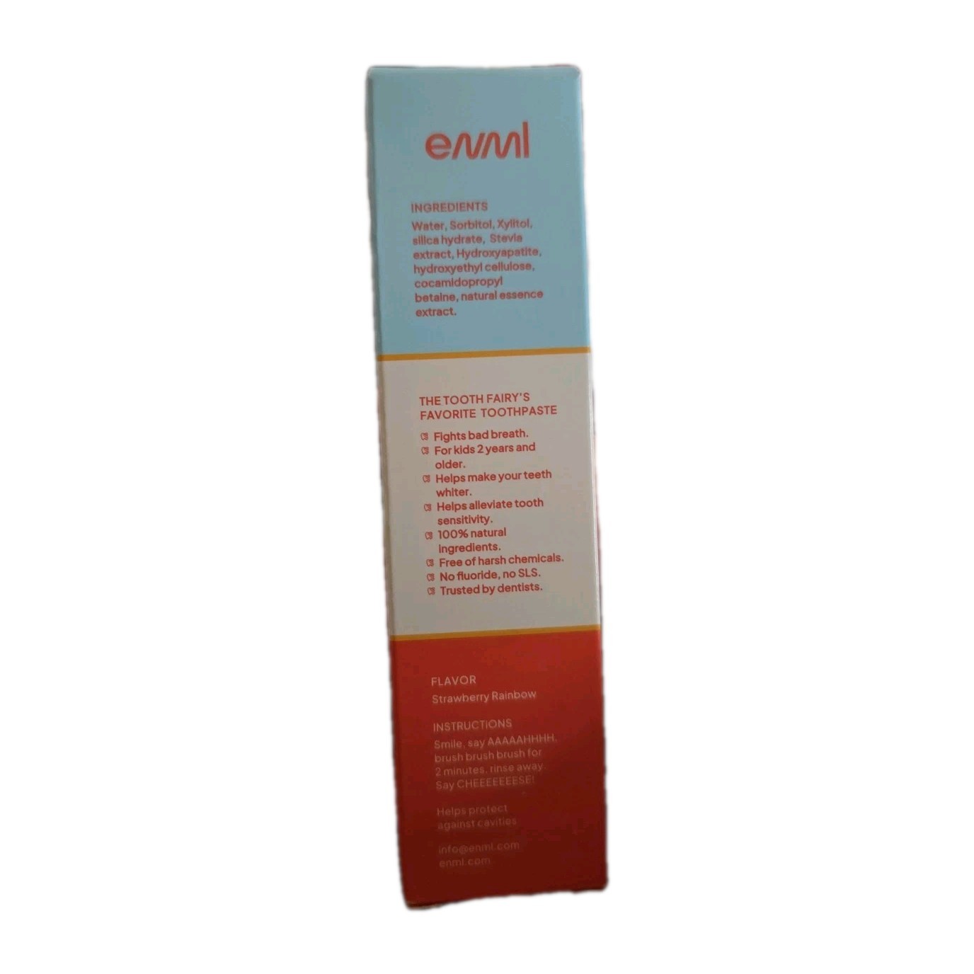 ENML First Edition Kids Toothpaste - Strawberry Rainbow - Hydroxyapatite No...
