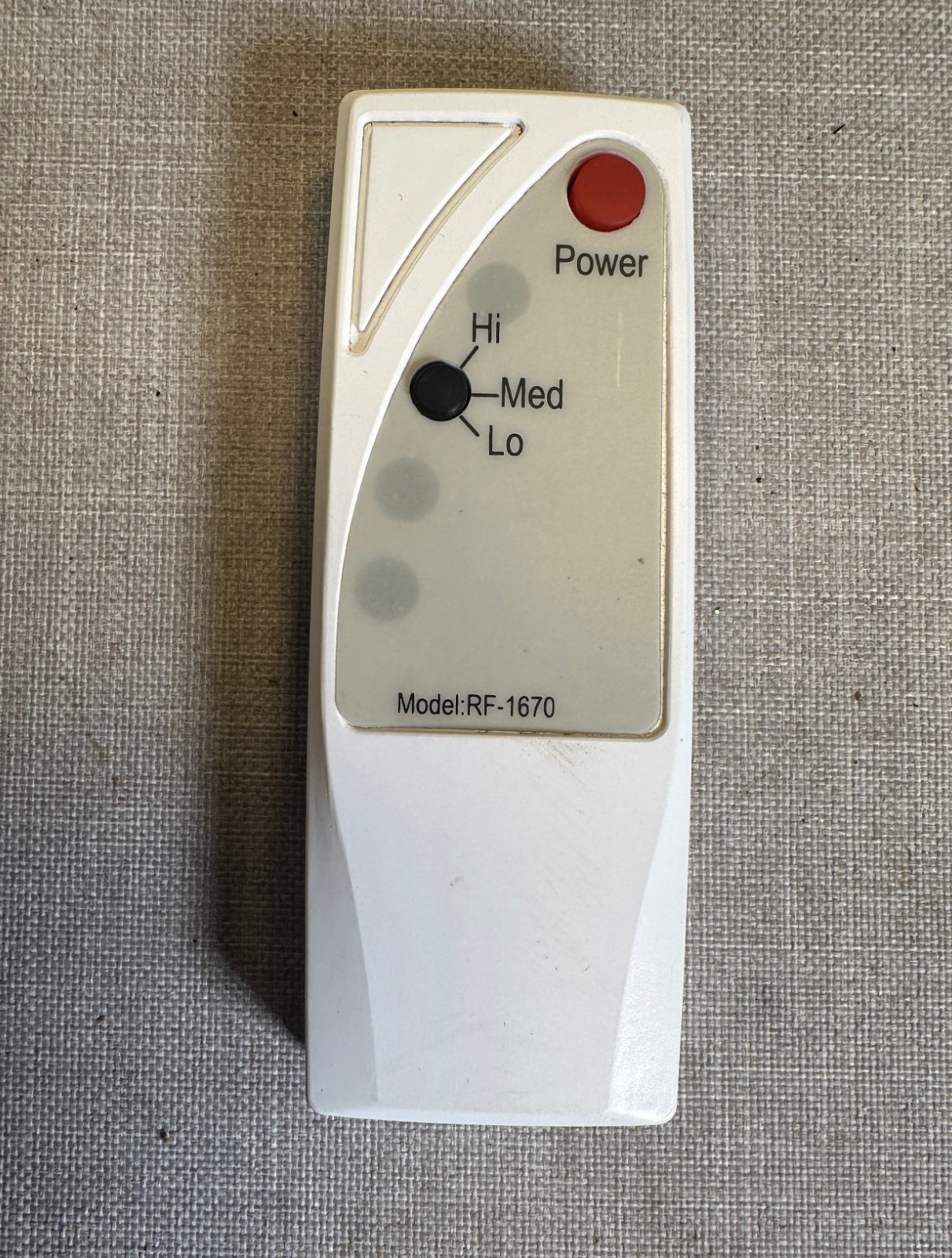 Two Button Fan Remote Control Model RF-1670 White WORKS! Hi, Med, Lo FREE SHIP!