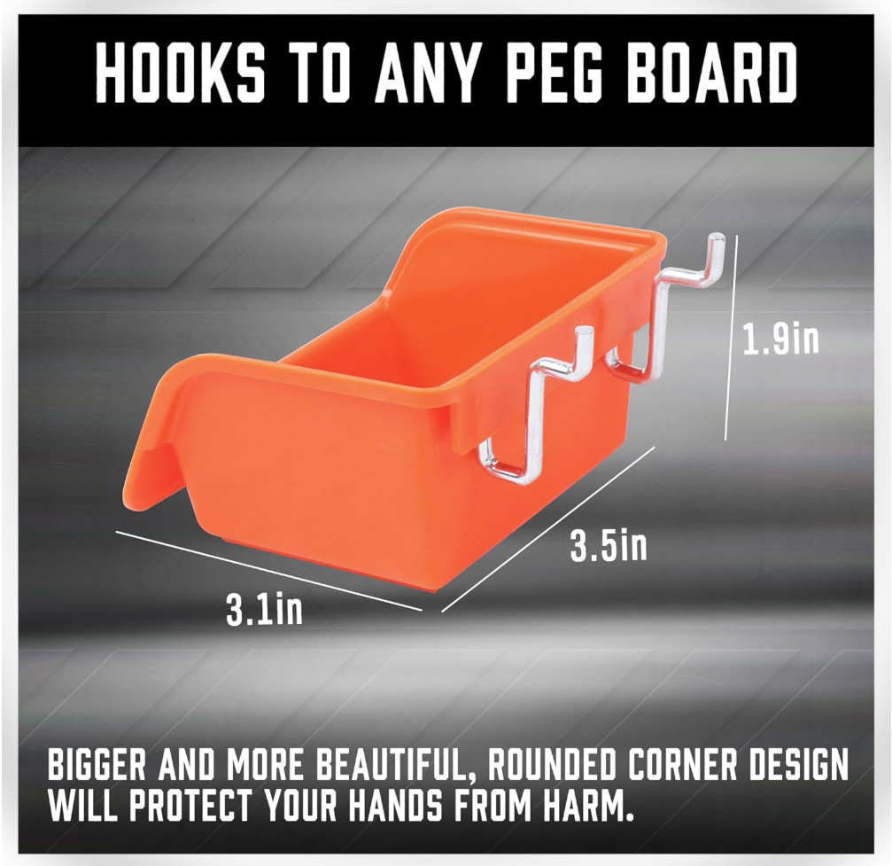 238-Piece Pegboard Hooks Assortment, Pegboard Accessories with Pegboard Bins