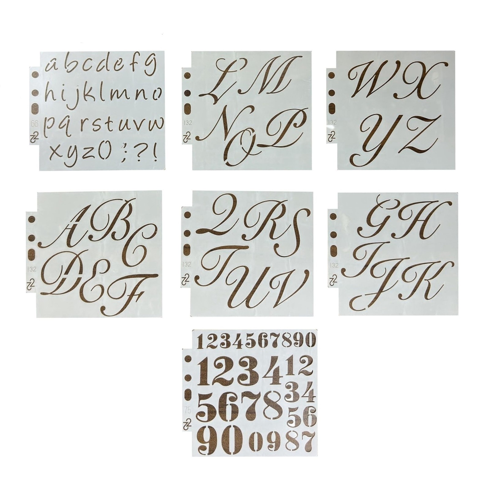 Boutique Calligraphy Stencil Template Kit - 7 Reusable Pieces Includes Letter...