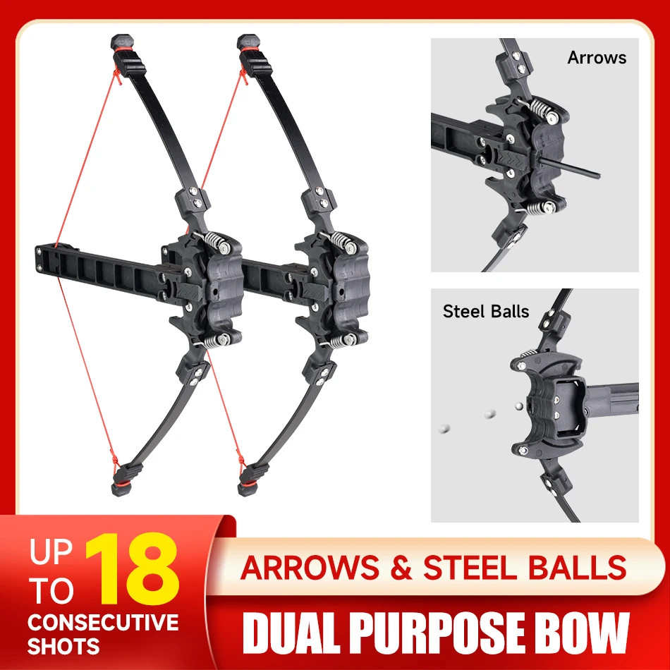 18 Shot Steel Ball Compound Bow Folding Recurve Dual Purpose Arrow Shooting