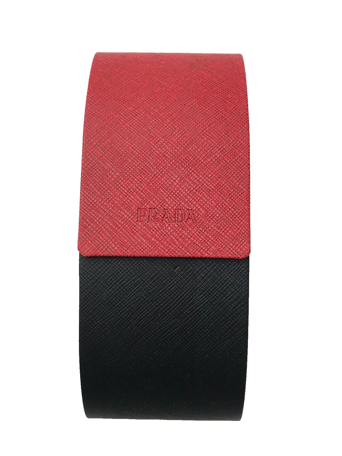 Saffiano Black & Red HardCase w/ Cloth Prada Sunglasses Eyeglasse No SILVER LOGO