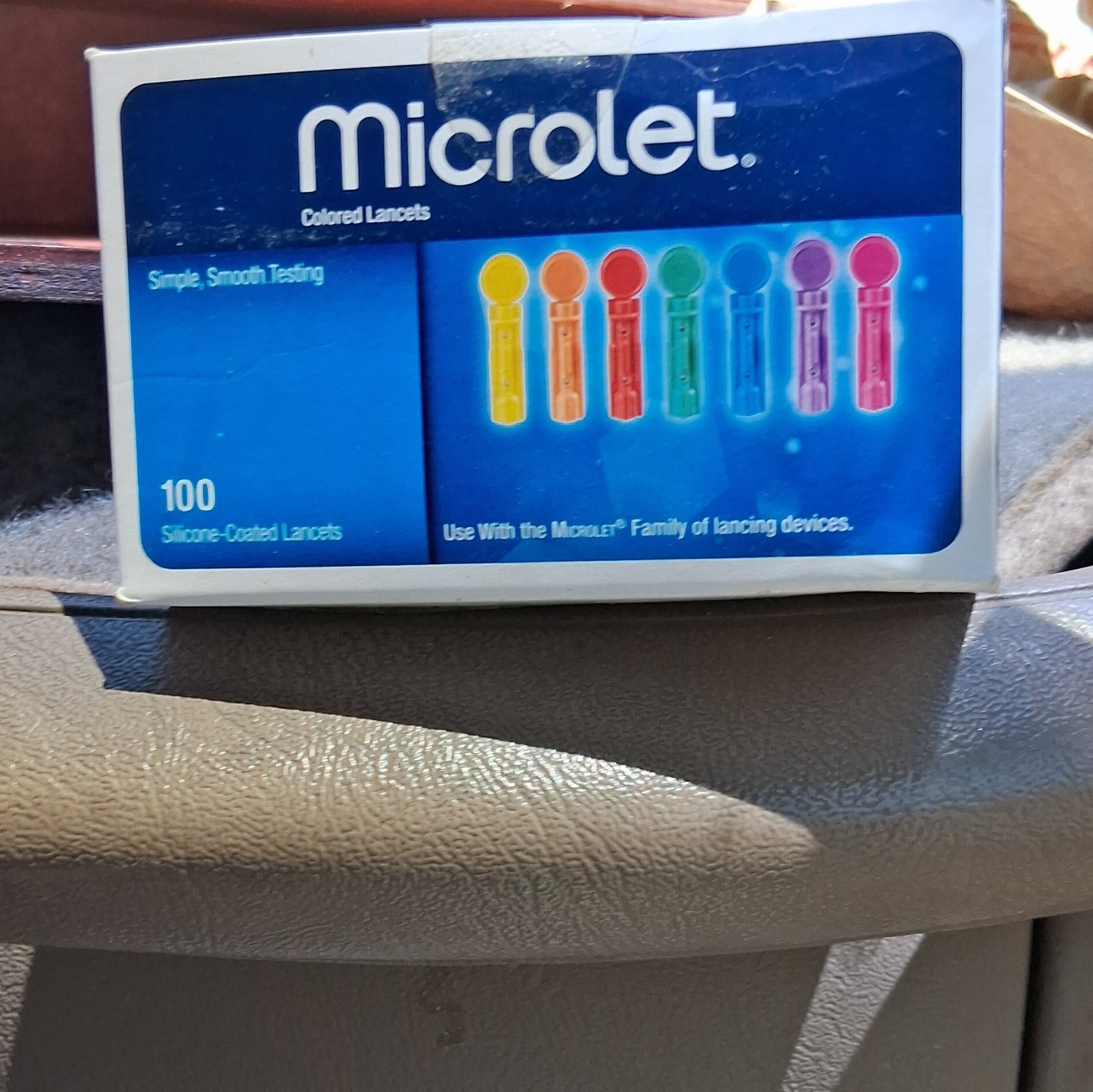 Microlet Colored Silicone-Coated Sterile Single Use Lancets 100 Exp 2026-02-01