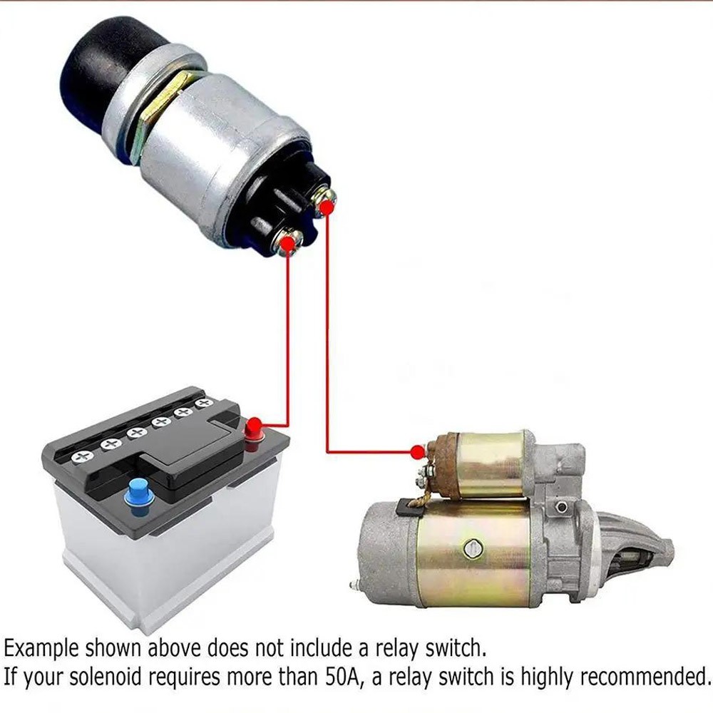 4 PCS 12 Volt DC Heavy-Duty Start Momentary Push-Button Starter 50 Amps Switch