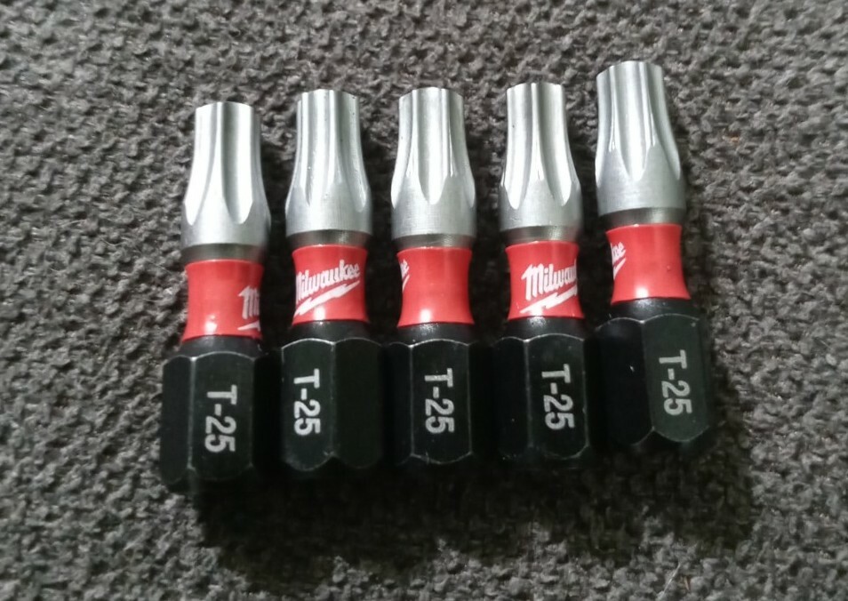 5x New Milwaukee Shockwave 1" Torx T25 Impact Duty Driver Bits