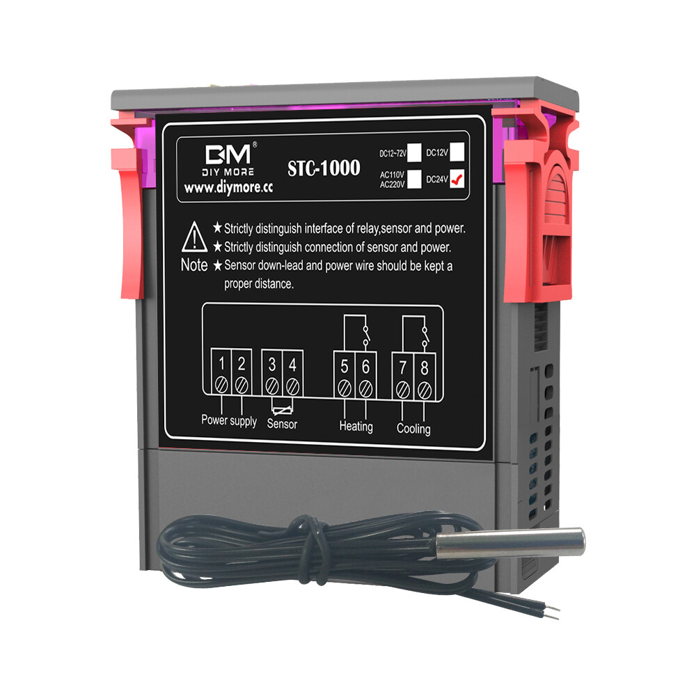 DC 24V STC-1000 Digital Thermostat Temperature Control Controller NTC Sensor