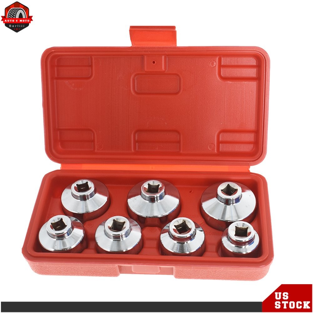 7 Pcs Set Oil Filter Cartridge Socket Tool Set Metric 24 27 29 30 32 36 38mm