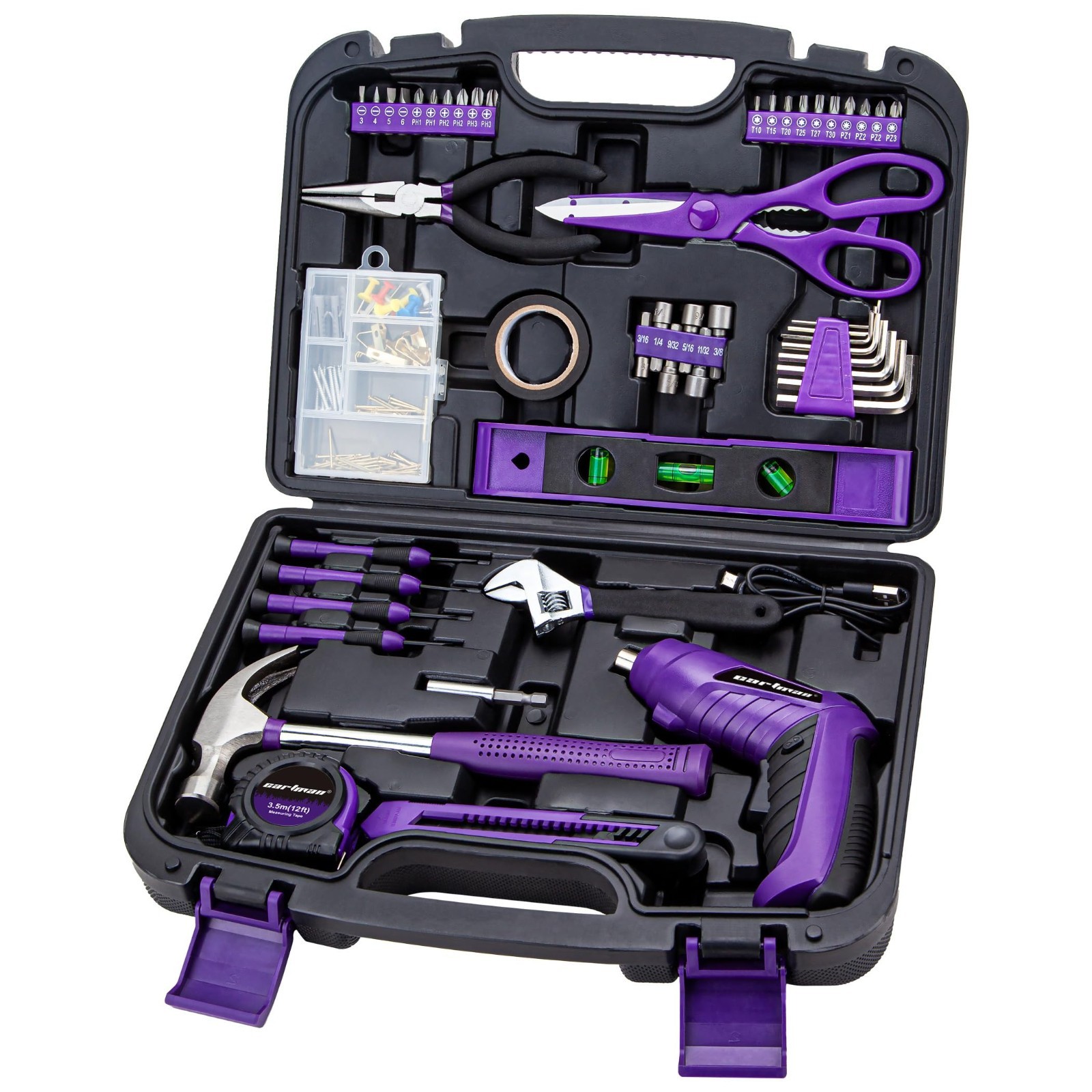 149-Piece Tool Set with Cordless Screwdriver - Essential Household Hand Tool Kit