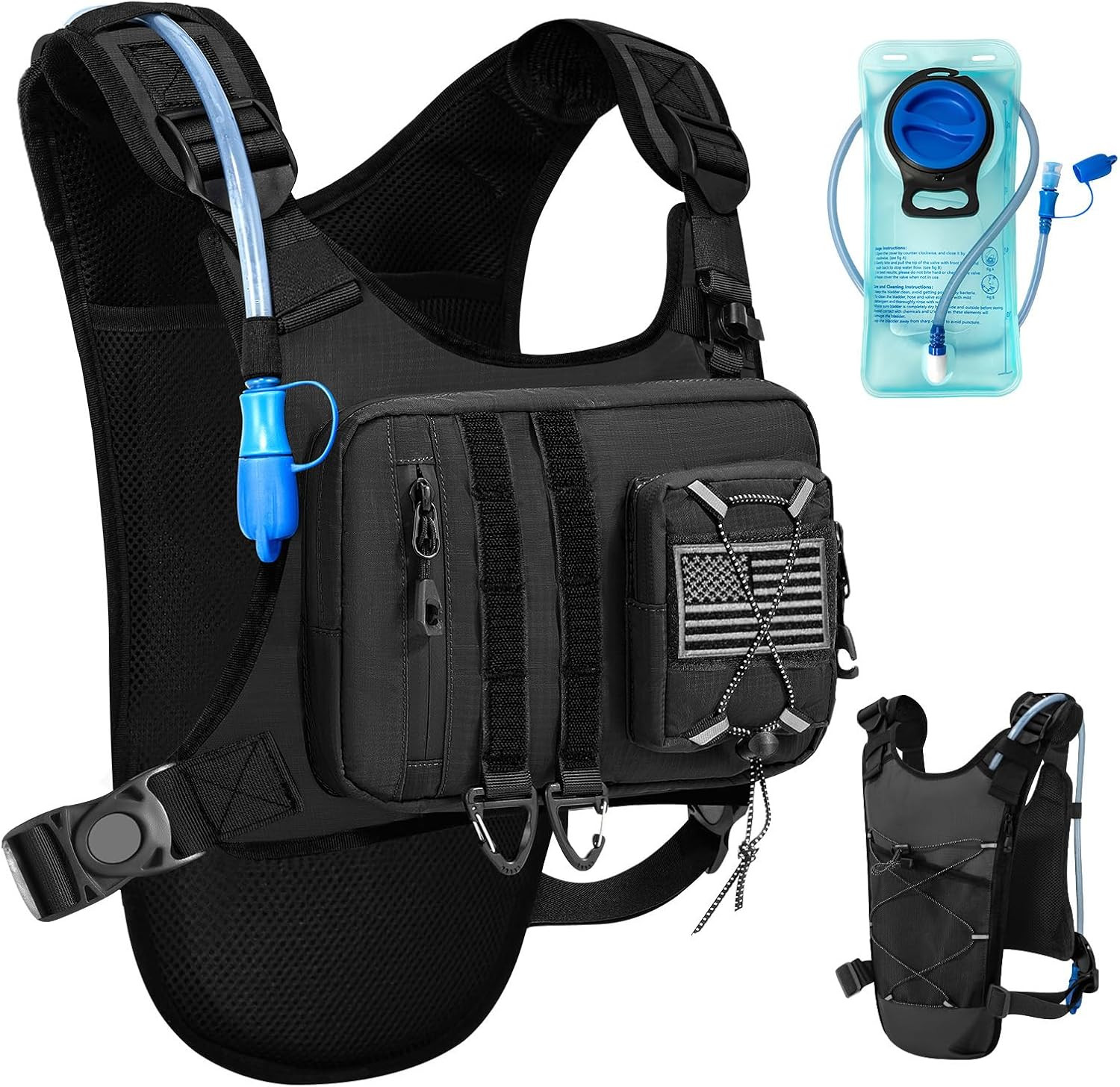 Outdoor Hydration Vest for Running & Hiking, Lightweight Breathable Water Backpa