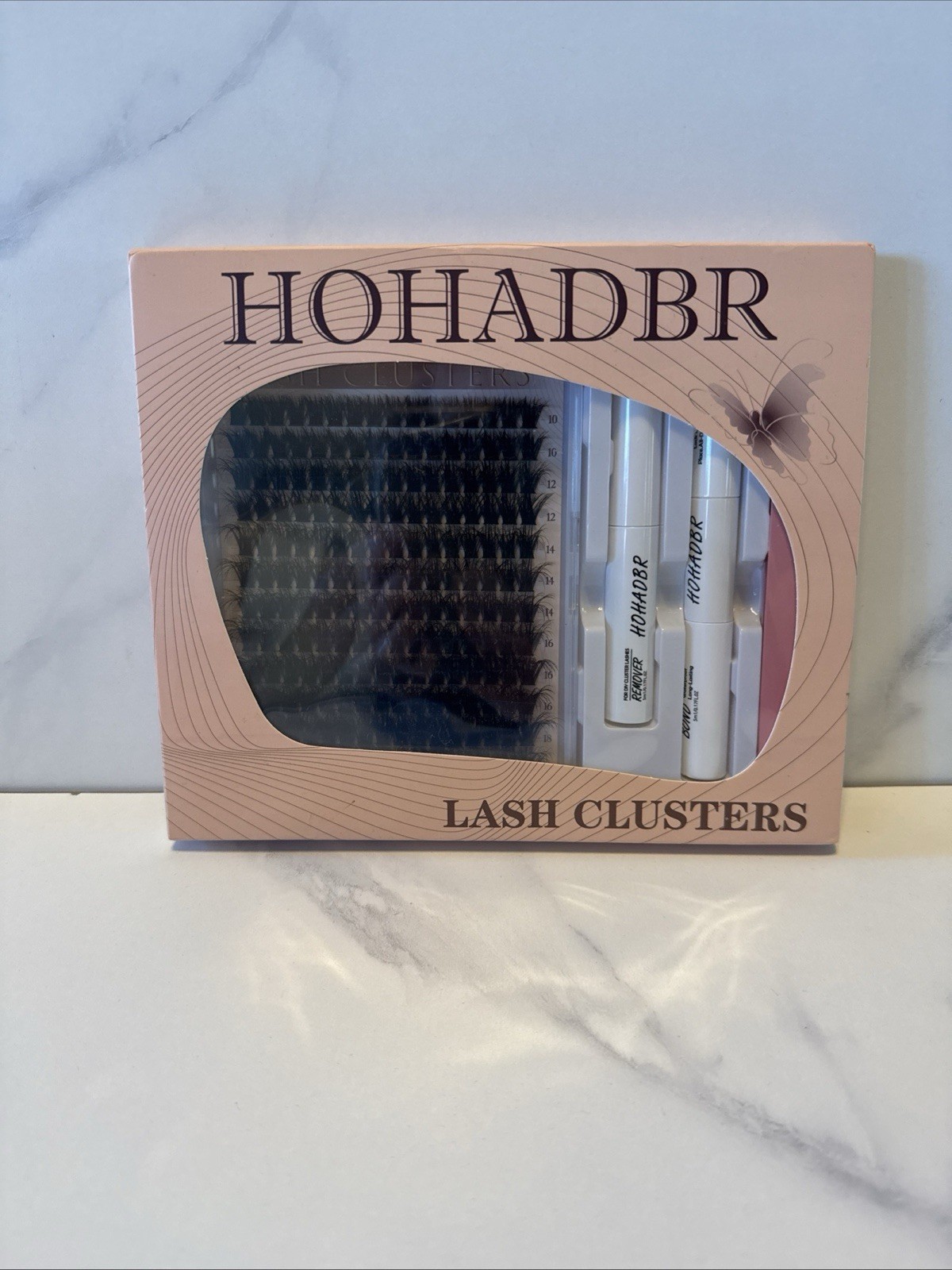 Hohadbr Black Fluffy Curl Eyelash Lash Clusters Extension Kit Cat Round Natural