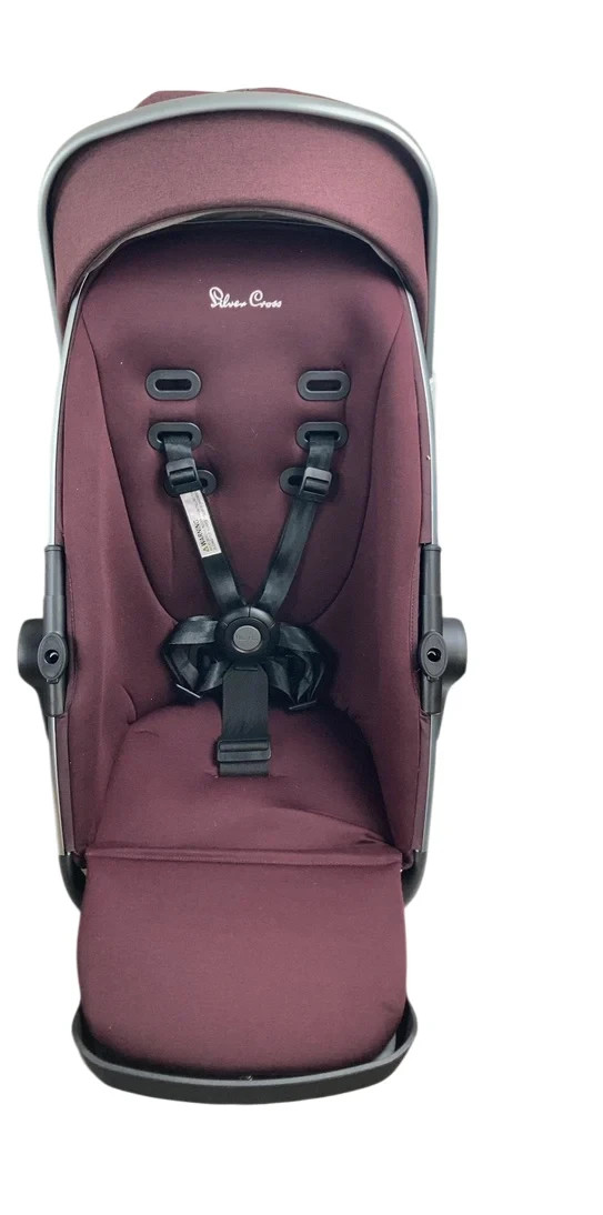 New Silver Cross Wave Main Stroller Seat, Color Claret